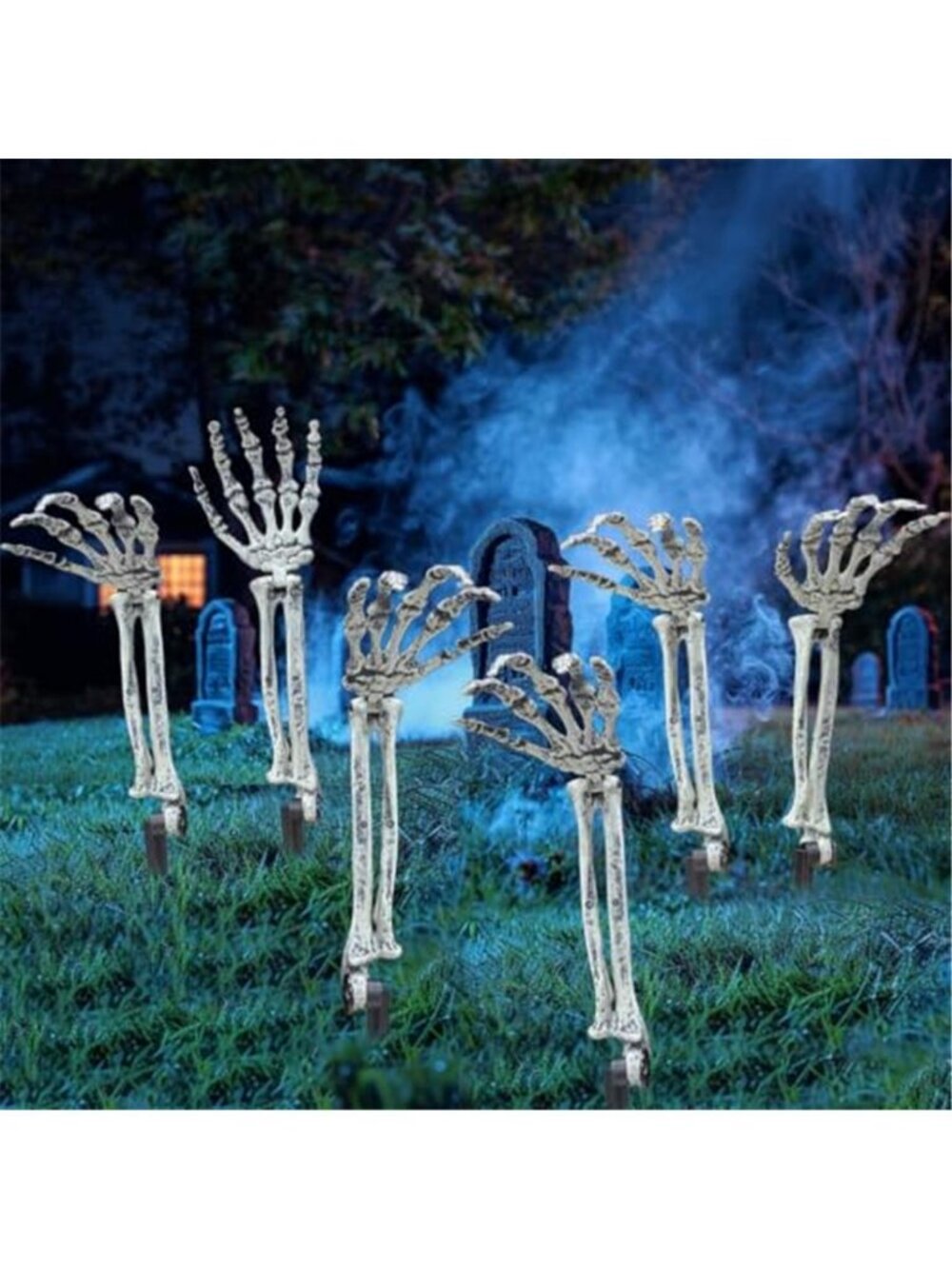 6PC Realistic Skeleton Arm Stakes Halloween Decorations for Lawn Stakes